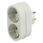 Schuko adapter 1 plug 2 socket