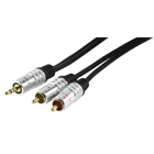 Audio kabel 3.5mm stereo - 2x RCA mannelijk connector 5,00 m