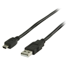 USB 2.0 USB A male - USB mini 5-pin male kabel 5,00 m zwart