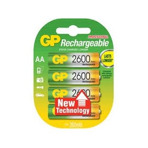 GP NiMH Oplaadbare AA batterijen 2600mAh 4-pack