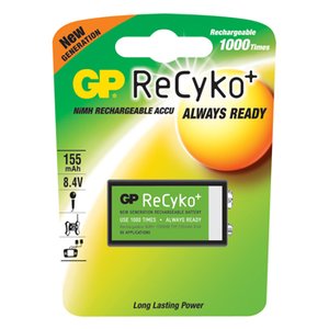 GP ReCyko Ni-MH 9V blok 155mAh Oplaadbaar